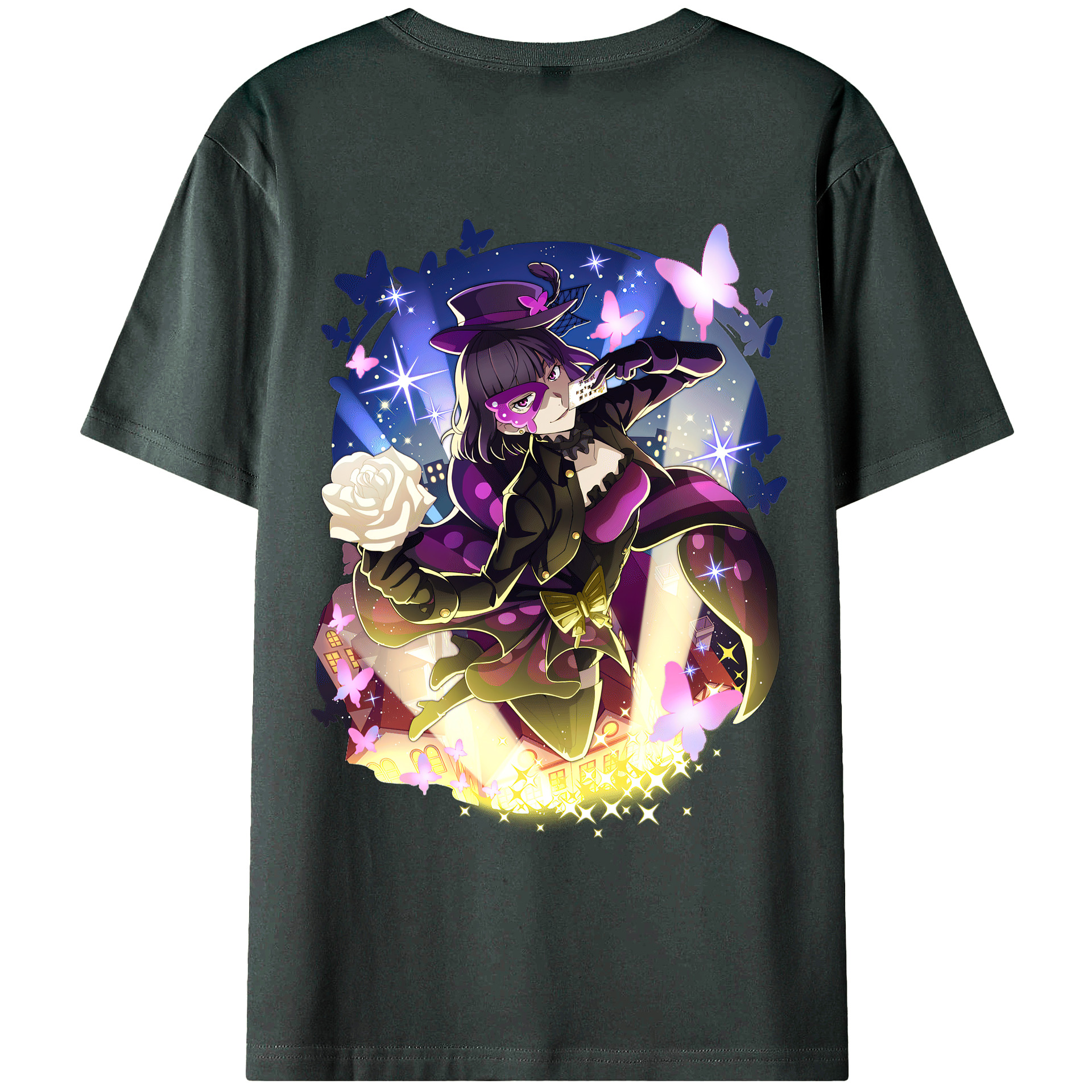（画像用） 文豪ストレイドッグス Bungo Stray Dogs 綿100％ メンズ半袖Tシャツ（バックプリント） 通気性